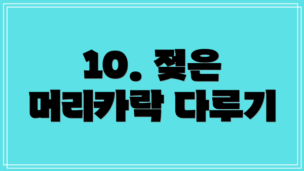 10. 젖은 머리카락 다루기