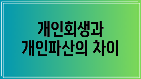 개인회생과 개인파산의 차이