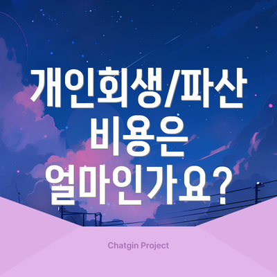개인회생/파산 비용은 얼마인가요?
