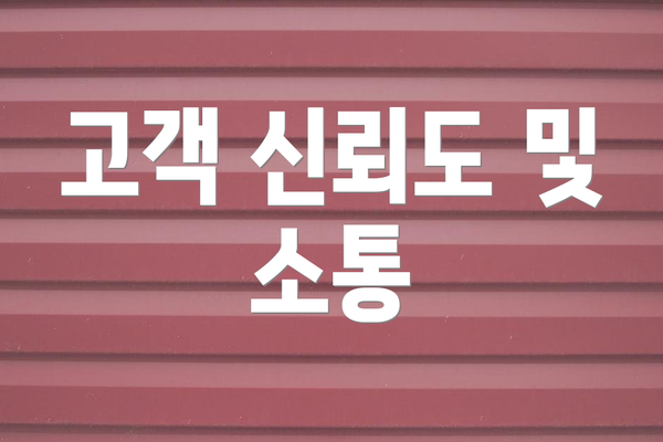고객 신뢰도 및 소통