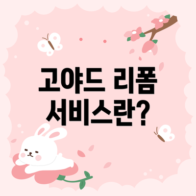 고야드 리폼 서비스란?
