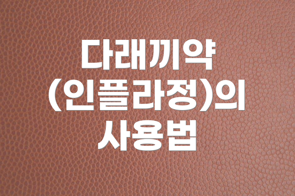 다래끼약 (인플라정)의 사용법