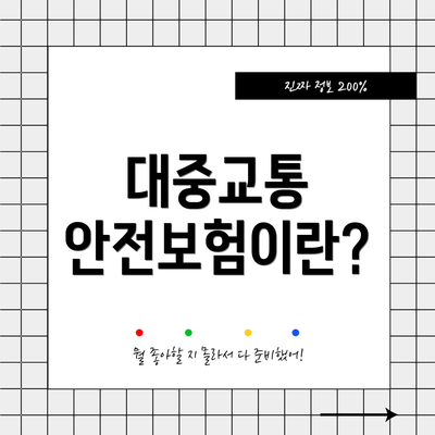 대중교통 안전보험이란?