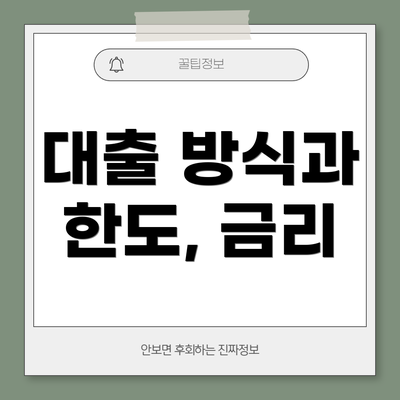 대출 방식과 한도, 금리