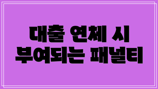 대출 연체 시 부여되는 패널티