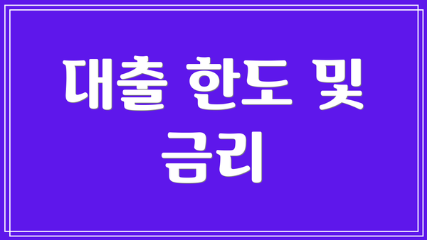 대출 한도 및 금리