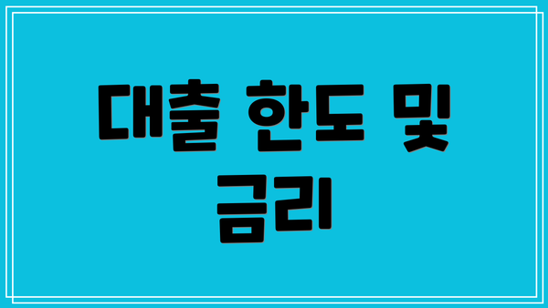 대출 한도 및 금리