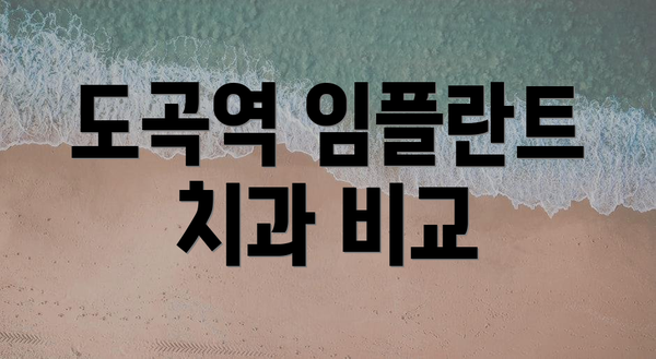 도곡역 임플란트 치과 비교
