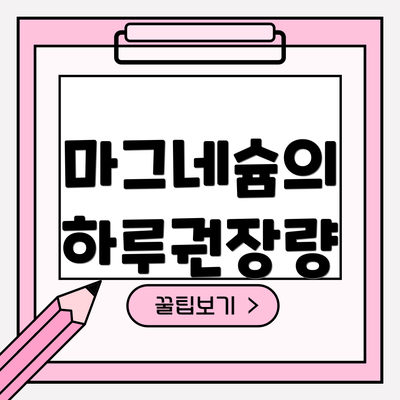 마그네슘의 하루권장량