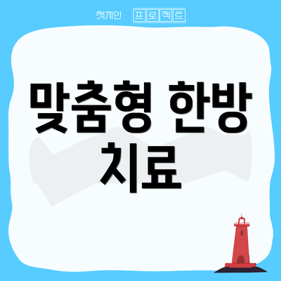 맞춤형 한방 치료