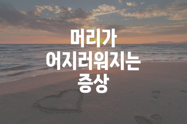 머리가 어지러워지는 증상