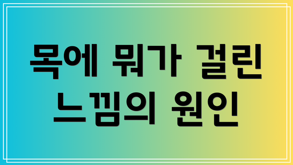 목에 뭐가 걸린 느낌의 원인