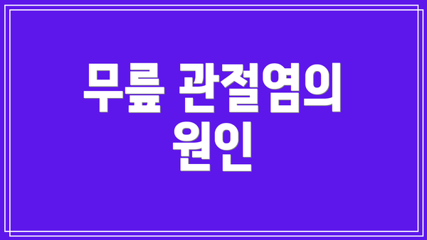 무릎 관절염의 원인