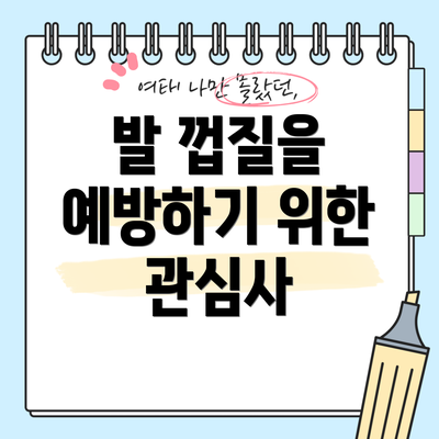 발 껍질을 예방하기 위한 관심사