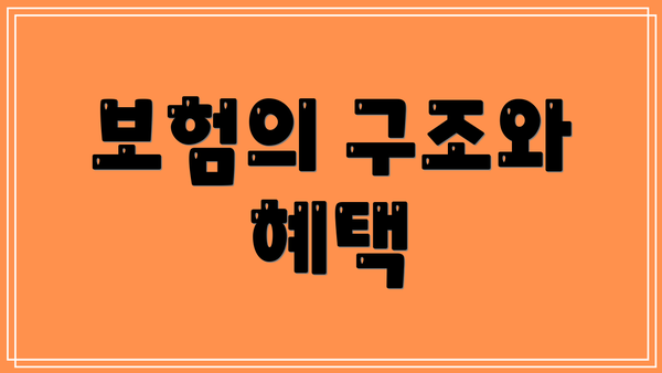 보험의 구조와 혜택