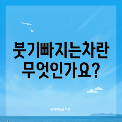 붓기빠지는차란 무엇인가요?