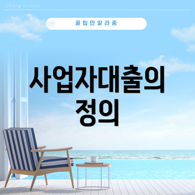 사업자대출의 정의