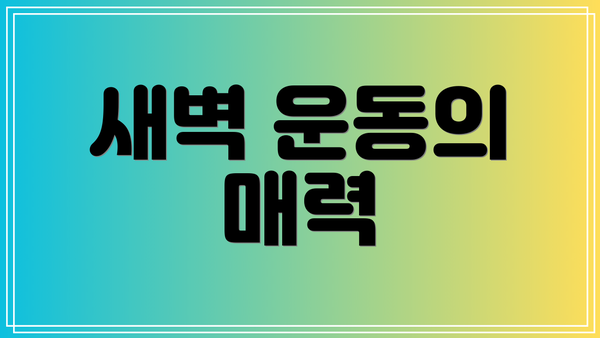새벽 운동의 매력