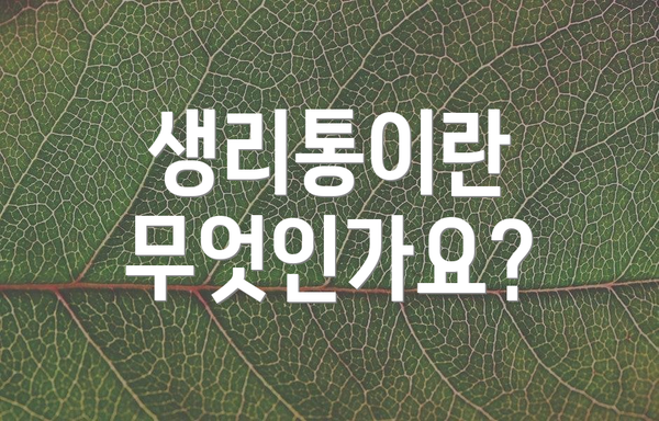 생리통이란 무엇인가요?