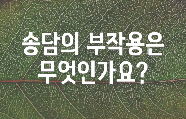 송담의 부작용은 무엇인가요?