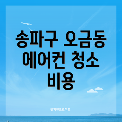 송파구 오금동 에어컨 청소 비용