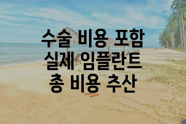 수술 비용 포함 실제 임플란트 총 비용 추산