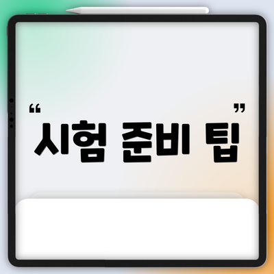 시험 준비 팁