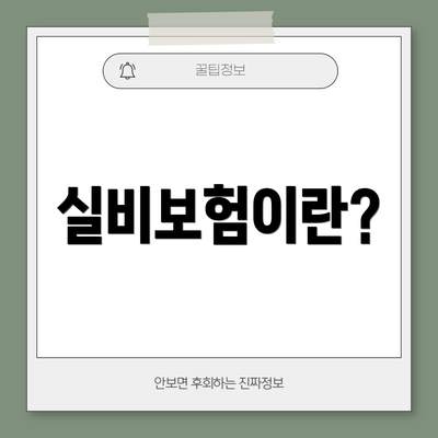 실비보험이란?