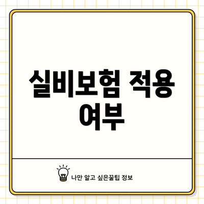 실비보험 적용 여부