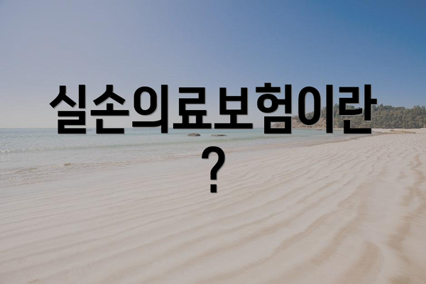 실손의료보험이란?