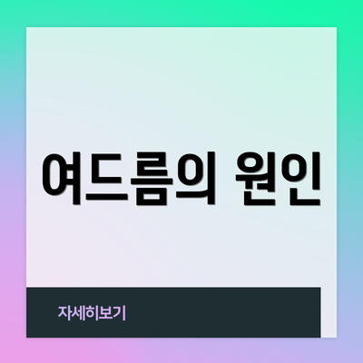 여드름의 원인
