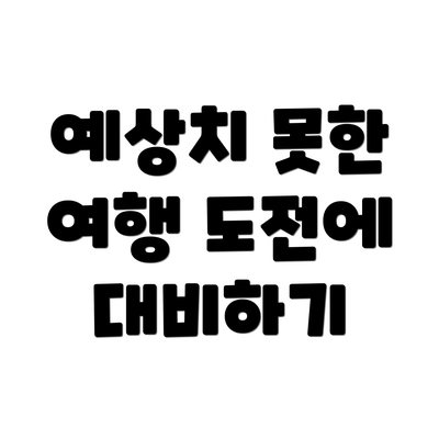 예상치 못한 여행 도전에 대비하기