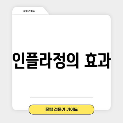 인플라정의 효과