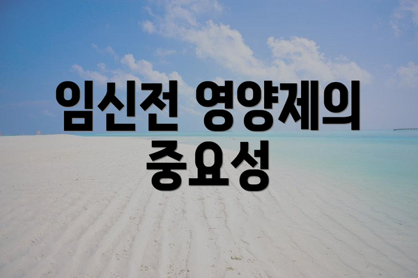 임신전 영양제의 중요성