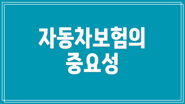 자동차보험의 중요성