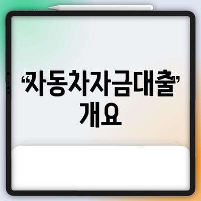 자동차자금대출 개요