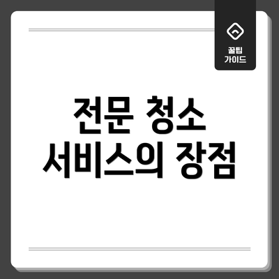 전문 청소 서비스의 장점