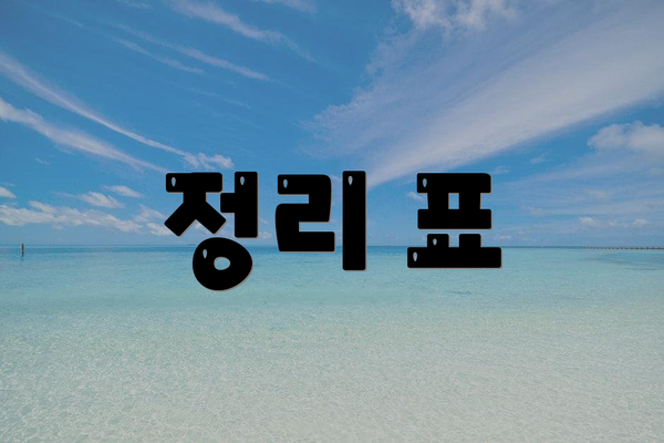 정리 표