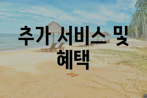 추가 서비스 및 혜택