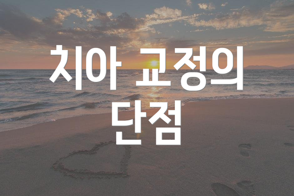 치아 교정의 단점