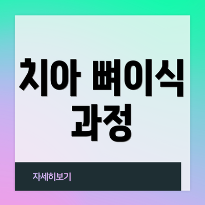 치아 뼈이식 과정