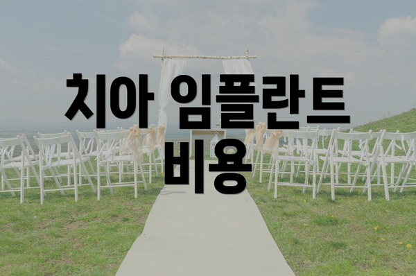 치아 임플란트 비용