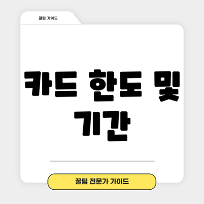 카드 한도 및 기간