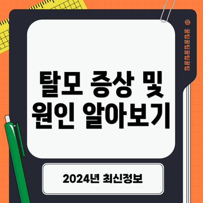 탈모 증상 및 원인 알아보기