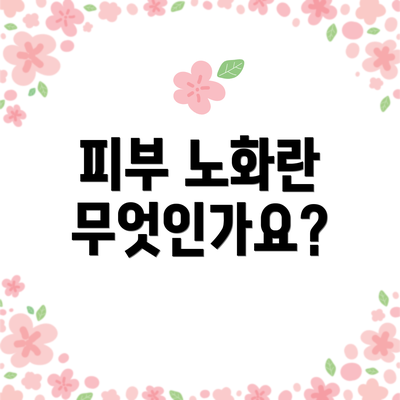 피부 노화란 무엇인가요?