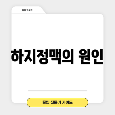 하지정맥의 원인