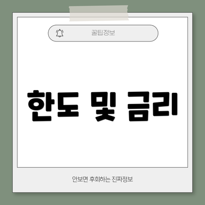 한도 및 금리