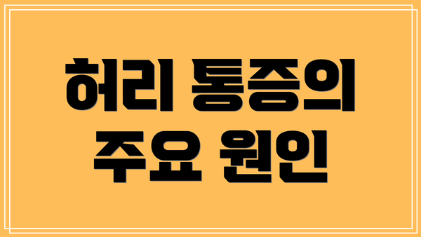 허리 통증의 주요 원인