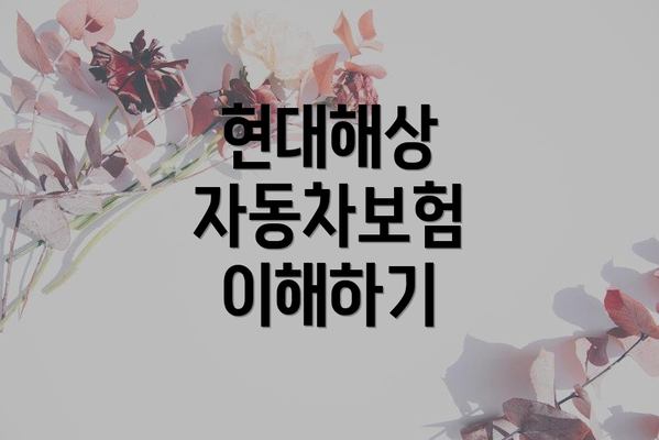 현대해상 자동차보험 이해하기