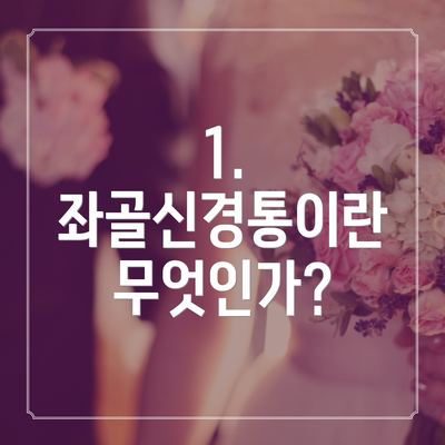 1. 좌골신경통이란 무엇인가?